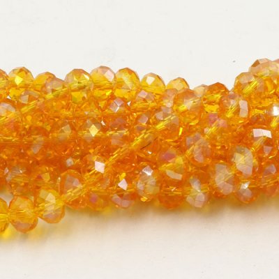 Chinese Crystal Rondelle Bead Strand, Sun AB, 6x8mm , about 72 beads