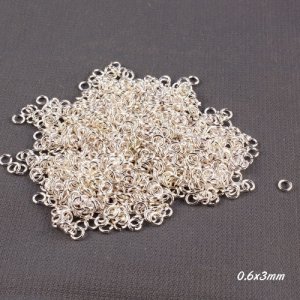 Jumpring, silver-plated brass, 3mm round, 24 gauge, Sold per pkg of 500 pieces