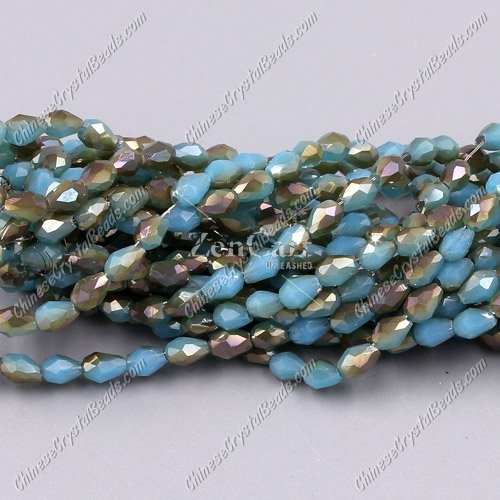 Chinese Crystal Teardrop Beads Strand, #006, 3x5mm, about 100 Beads