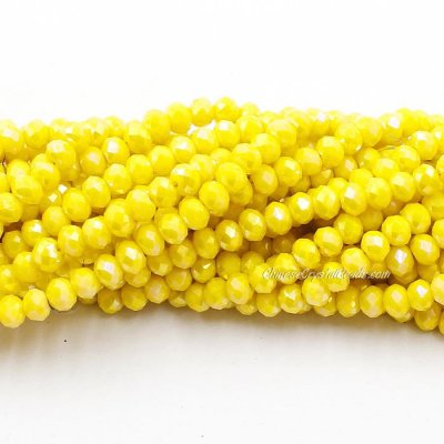 4x6mm Opaque yellow light Chinese Crystal Rondelle Beads about 95 beads