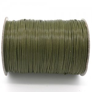 1mm, 1.5mm, 2mm Round Waxed Polyester Cord Thread, dark Olive