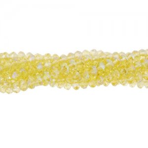 130Pcs 2x3mm Chinese Crystal Rondelle Beads, citrine AB