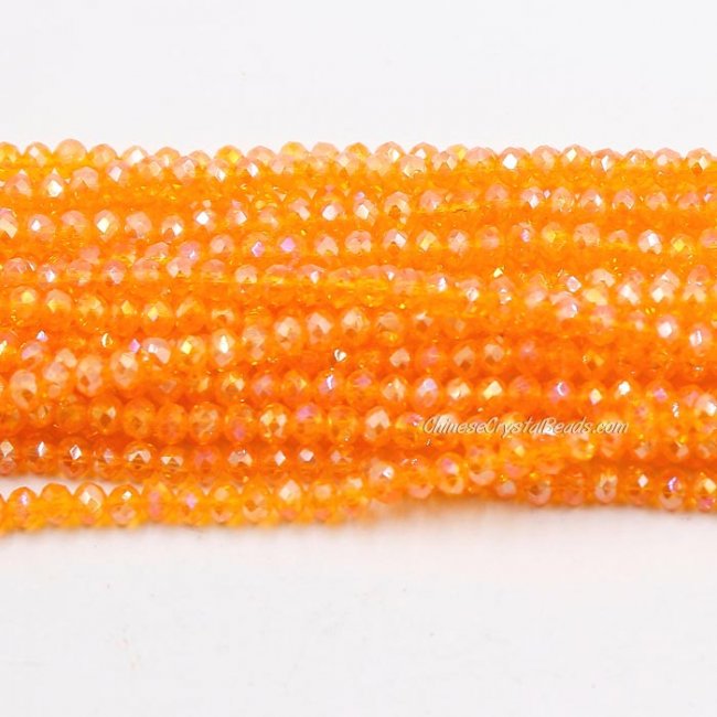 130Pcs 2.5x3.5mm Chinese Crystal Rondelle Beads, sun AB 2 - Click Image to Close