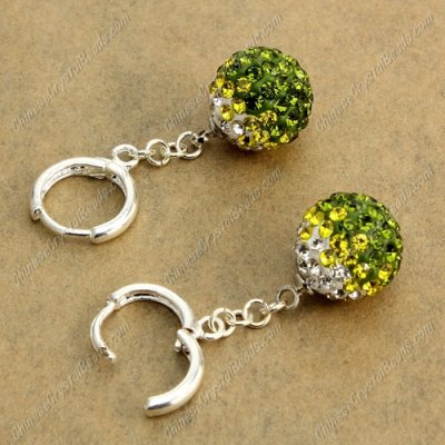 High quality Pave Drop Earrings, 12mm evil eye pave beads, gradient 3 gradient, sold 1 pair