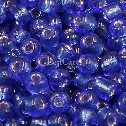 Glass Seed Beads, Round, silver-lined, about 2mm, #10, sapphire, Sold By 30 gram per bag