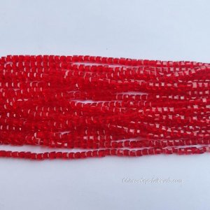 4mm Cube Crystal beads about 95Pcs, siam