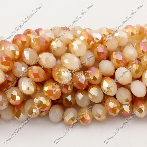 70 pieces 8x10mm Chinese Crystal Rondelle Bead Strand, 8x10mm, opaque half yellow light