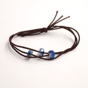 Busy Girl Bangle Hair Tie, magic blue crystal beads elastic bracelet, 1 pc