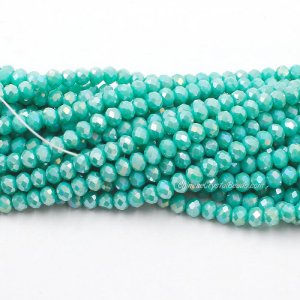 4x6mm Opaque Turquoise light Chinese Crystal Rondelle Beads about 95 beads
