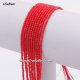 190Pcs 1.5x2mm rondelle crystal beads red velvet with Polyester thread
