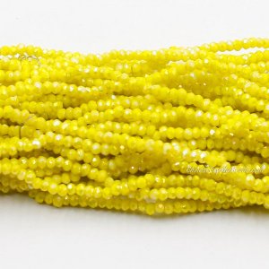 1.7x2.5mm Chinese Crystal Rondelle Beads, opaque yellow AB, 190pcs