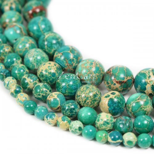 green Impression Jasper Beads 4m 6mm 8mm 10mm 12mm Round green Imperial Impression Stone, 15 Inch