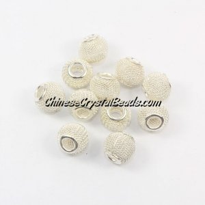 silver Mesh Bead, Basketball Wives, 12mm, 10 pieces