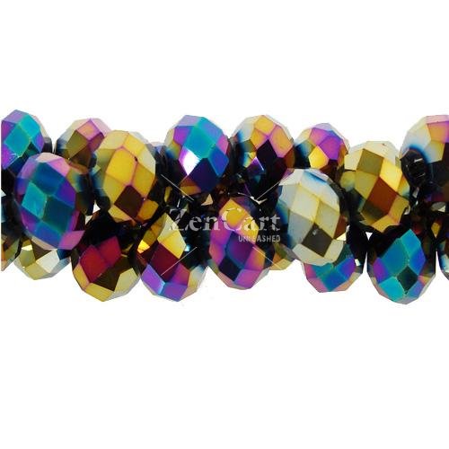 70 pieces 8x10mm Chinese Crystal Rondelle Strand, Rainbow