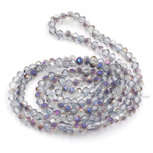 10 strands 2x3mm chinese crystal rondelle beads Half Purple Light about 1700pcs