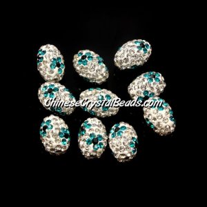 Oval Pave Beads, 9x13mm, Clay, flower, #03, sold per 10pcs bag