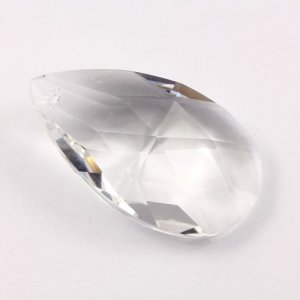 50x28mm Crystal Faceted Teardrop Pendant, Clear, hole: 1.5mm