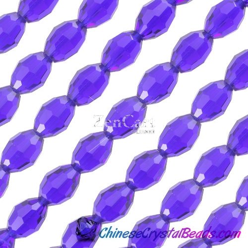 Chinese Crystal Faceted Barrel Strand, sapphire, 10x13mm, 20 beads