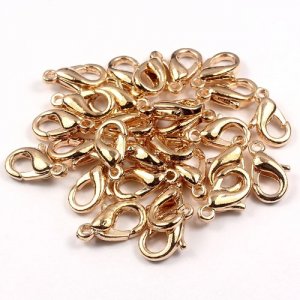 Clasp, lobster claw, Gold , 12x7mm. Sold per pkg of 10pcs