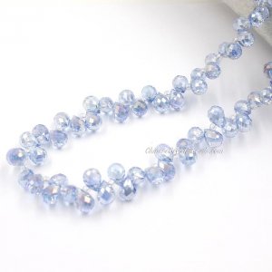 98 beads 8mm Strawberry Crystal Beads, Lt Sapphire AB