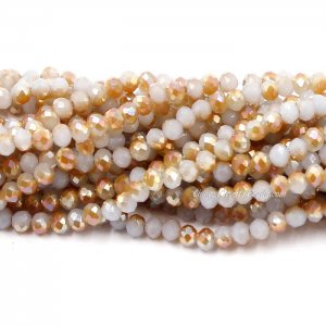 130Pcs 2.5x3.5mm Chinese Crystal Rondelle Beads, Alexandrite Gray jade half amber AB