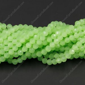 Crystal round bead strand, 4mm, green jade, about 100pcs