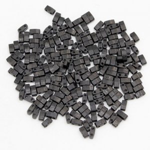 5x2.5mm chinese glass Half Tila black approx 200 beads