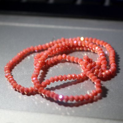 10 strands 2x3mm chinese crystal rondelle beads opaque corl h8 about 1700pcs