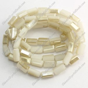 cuboid crystal beads, 4x4x8mm, #001, 70pcs per strand