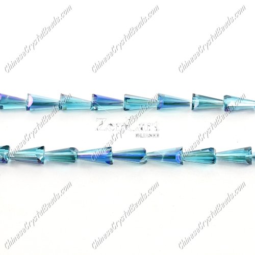 6x12mm Chinese Artemis Crystal beads indicolite blue light, per pkg of 20pcs