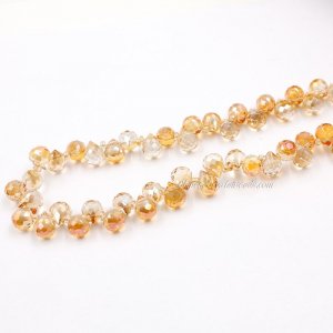 98 beads 8mm Strawberry Crystal Beads, lt.amber AB