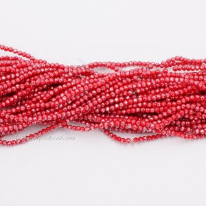 10 strands 2x3mm chinese crystal rondelle beads lt red velvet stain about 1700pcs
