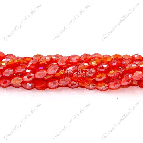 4x6mm 70pcs Crystal Faceted Barrel Crystal Beads, Lt. Siam AB