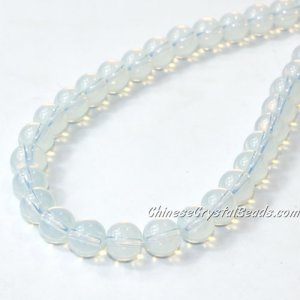 Chinese 8mm Round Glass Beads opal, hole 1mm, about 42pcs per strand