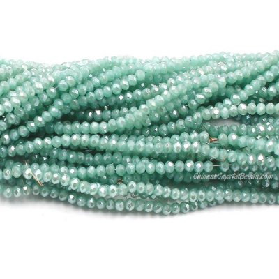 10 strands 2x3mm chinese crystal rondelle beads gray green jade Light about 1700pcs
