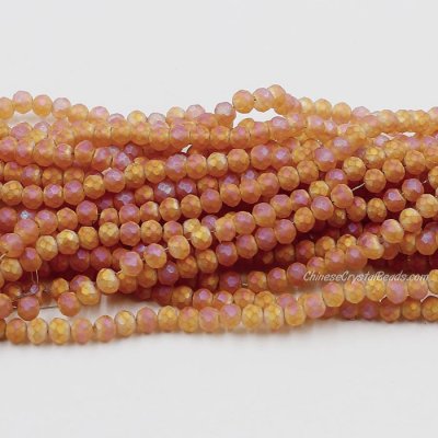 130Pcs 3x4mm matte rondelle crystal beads orange light