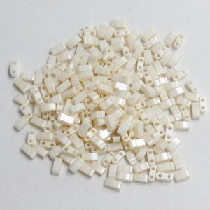 5x2.5mm chinese glass Half Tila cream satin approx 200 beads