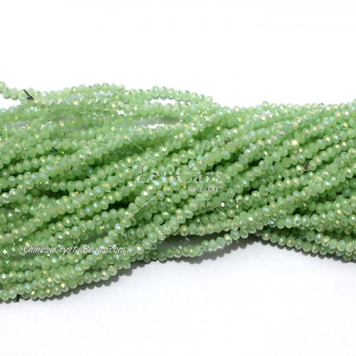 10 strands 2x3mm chinese crystal rondelle beads D6 green jade AB about 1700pcs