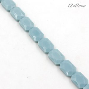 12x17mm Flat Rectangle faceted crystal beads, opaque seagreen, 1 Pc