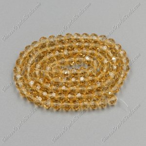 Chinese Crystal 4mm Long Round Bead Strand,G champagne, about 100 beads
