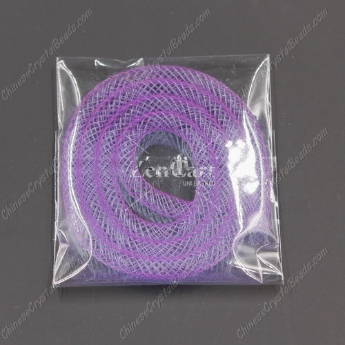 DIY Mesh Bracelet soft nylon fishnet tube, purple, width:4mm, 40cm