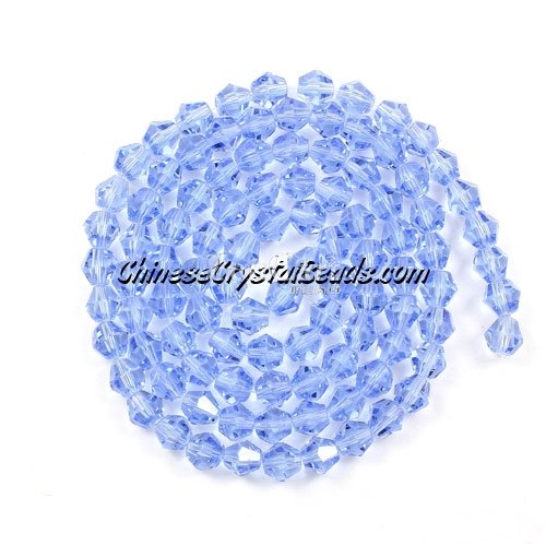 Chinese Crystal 4mm Bicone Bead Strand, light sapphire, about 100 beads
