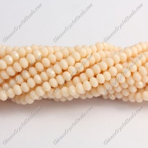 130Pcs 3x4mm Chinese rondelle crystal beads,opaque peach