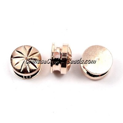 DIY Pave Tool , 10mm copper plate rose gold button, hole about 2mm, sold 10pcs