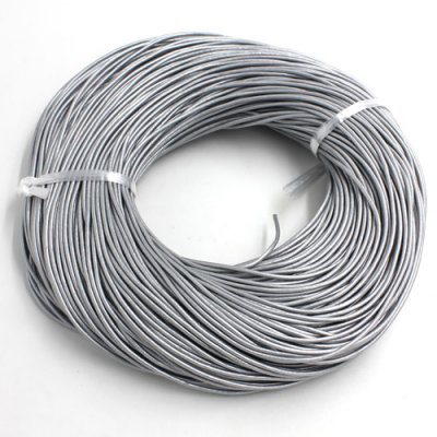 Round Leather Cord, silver, #1mm, 1.5mm, 2mm#Sold by the Meter
