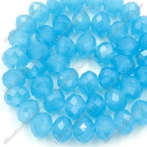8x10mm Chinese Crystal Rondelle Bead Strand, aqua jade 70 pieces