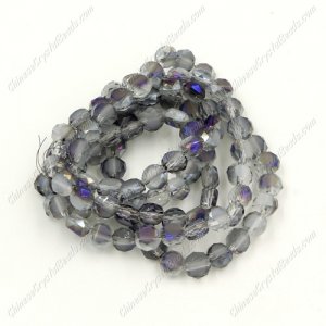 6mm Bread crystal beads long strand, half purple light, 100pcs per strand