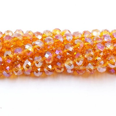 70 pieces 8x10mm Crystal Rondelle Bead,orange AB 2