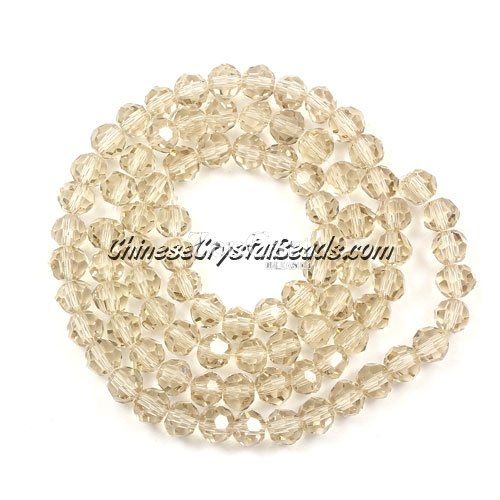 Chinese Crystal 4mm Round Bead Strand, silver champpagne, about 100 beads