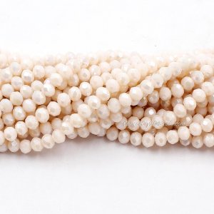 4x6mm Opaque peach AB Chinese Crystal Rondelle Beads about 95 beads